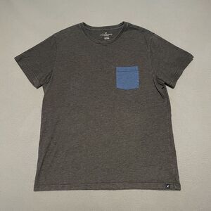 American Eagle Men's Pocket‎ T-Shirt Size XL Gray Blue